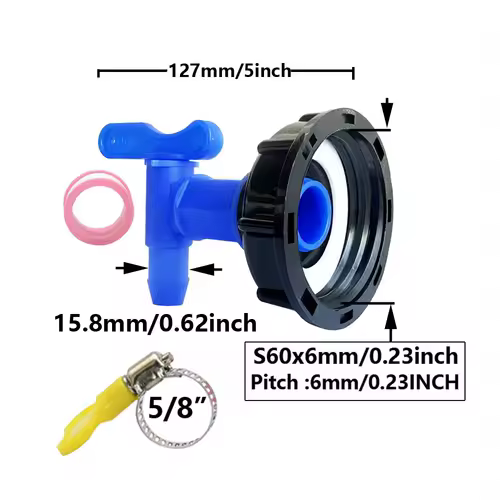 3/4" IBC Tank Tap Adapter Coarse Thread S60 to 5/8" Hose Connector Valves Fittings Garden Water Tanks Faucet Replacement - Image 4