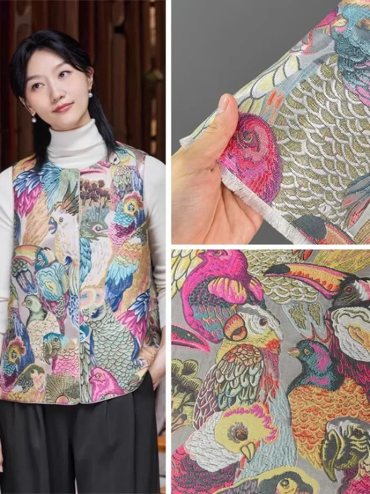 

Brocade Jacquard Fabric Dress for Women Non Elastic Song Brocade Vest Fabric Sewing Per Meter Cloth Diy Material