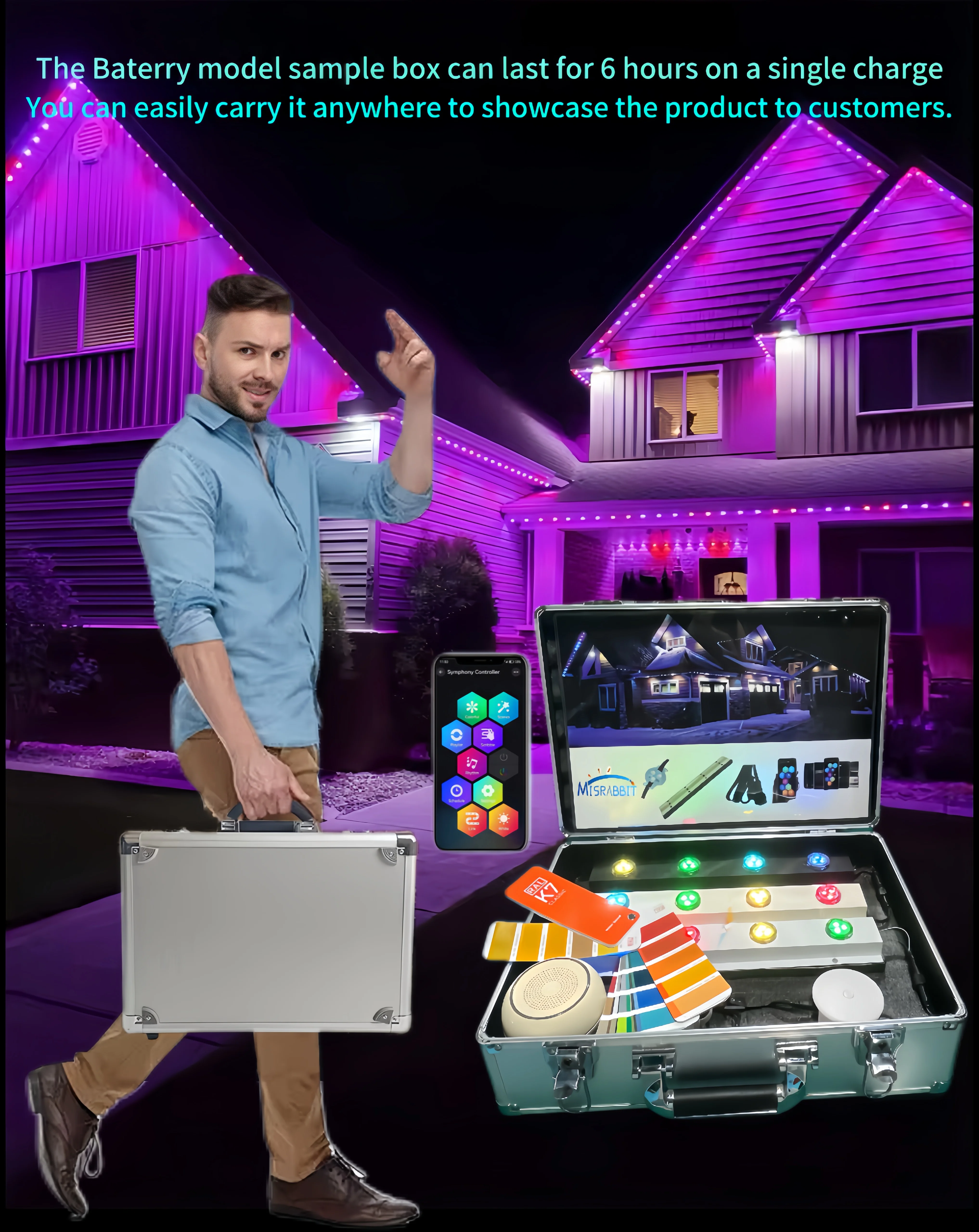 Misrabbit 12V 24V 48V مكبر صوت صغير LED /Wi-Fi RGBW لون قابل للتخصيص IP68 للاستخدام الخارجي التحكم الذكي في التطبيقات الدائمة #3