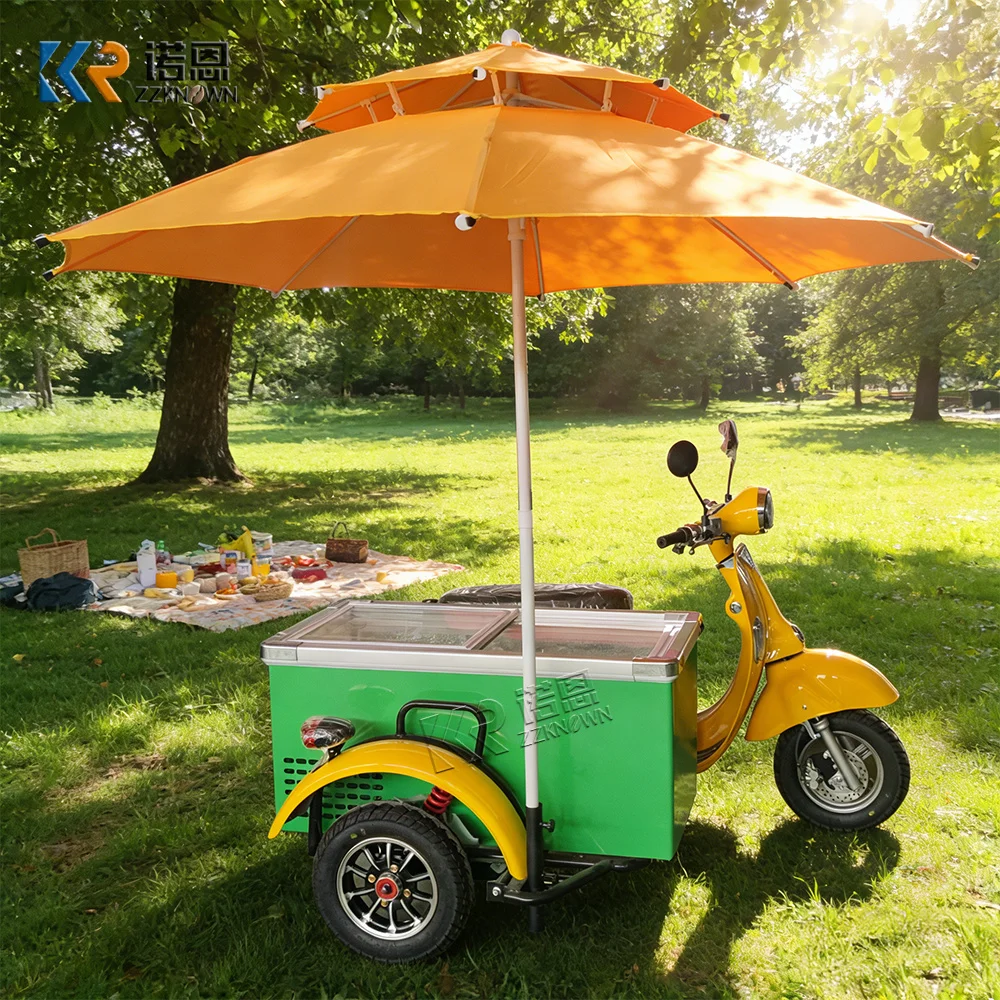 

Event Food Cart Outdoor Mobile Dessert Snack Beverage Kiosk Fully Equipped Vendor Ice Cream Cart For Retail Display