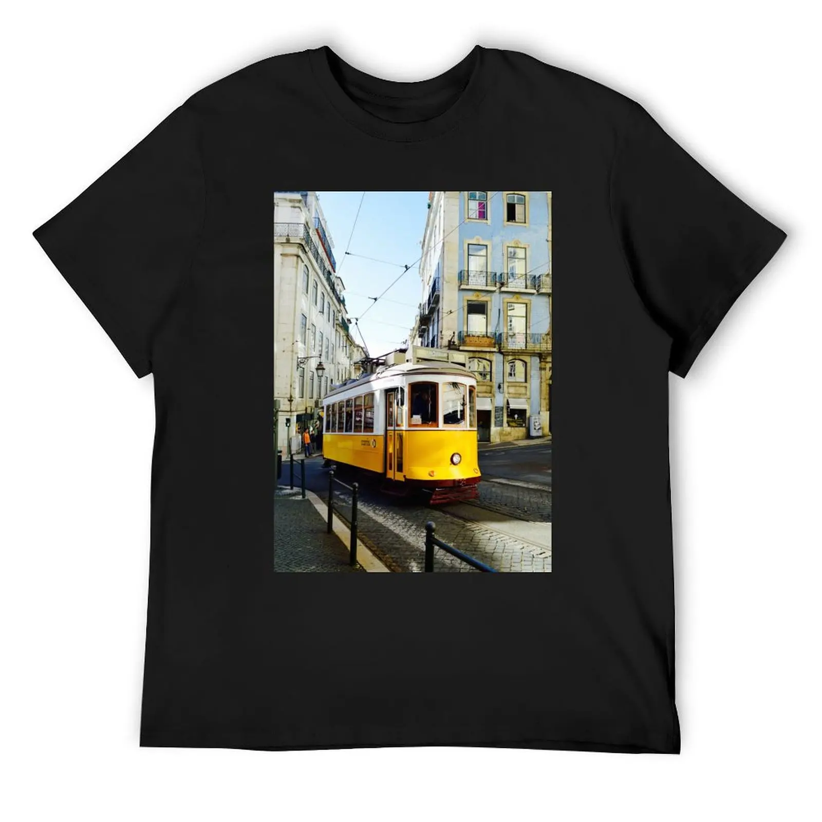 Lisbon Yellow Tram T-Shirt graphic shirts cheap stuff customizeds t shirts for men cotton