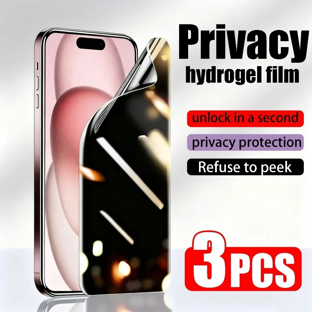 

3 шт., гидрогелевая пленка с полным покрытием для iPhone 17 16 15 14 Pro Max, защитная пленка для экрана для iPhone 13 12 11 Pro 16 15 14 Plus