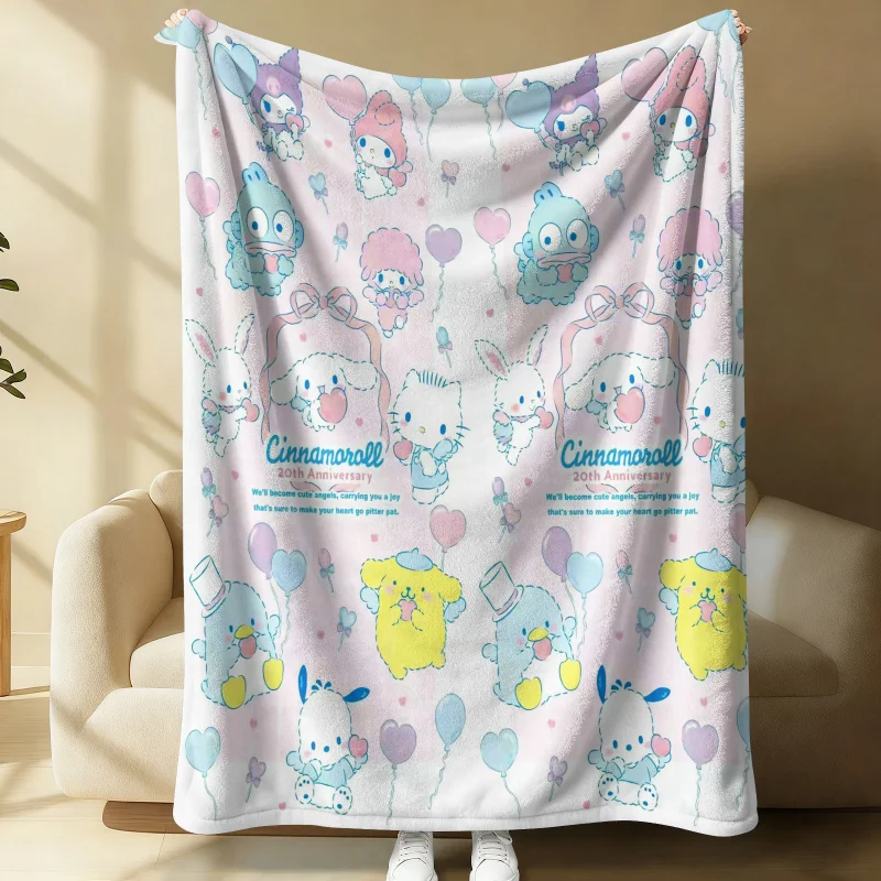 

Фланелевое одеяло с персонажами Sanrio: My Melody, Kuromi, Cinnamoroll. Мягкий и милый плед для кровати, дивана, декора комнаты.