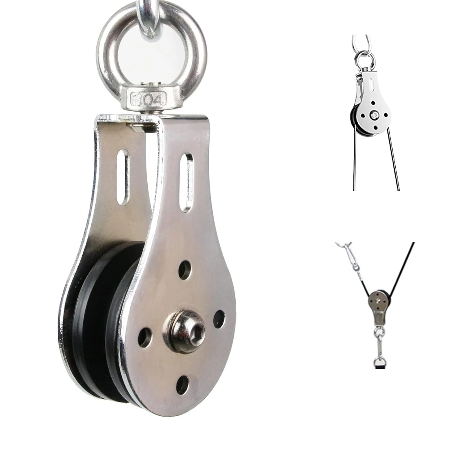 Fitness Loading Lifting Pulley Training Stainless Steel Mute Strength Trainer Heavy Bearing Workout Equipment Home Gym