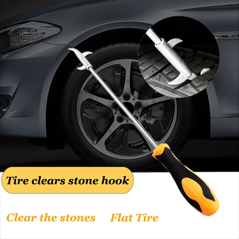 Car Tire Cleaning Stone Hook Multifunction Tyre Protector Groove Stones Remover Hooks Removable As Screwdriver Car Accessories