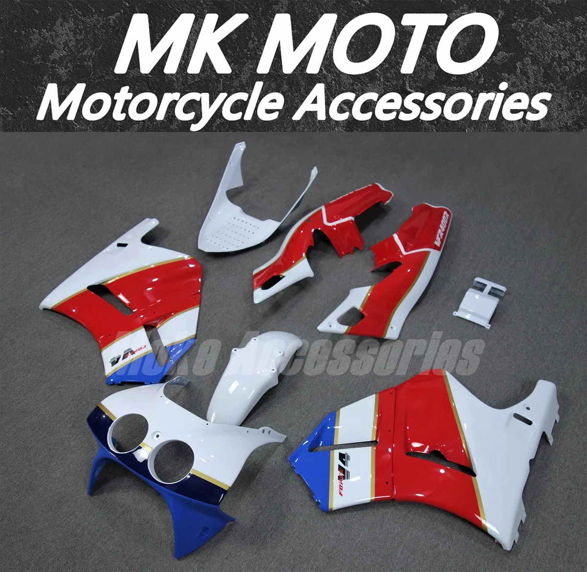 Motorcycle Fairings Kit For VFR400 NC30 1989 1990 V4 Bodywork Set Accessories Abs Injection White Blue