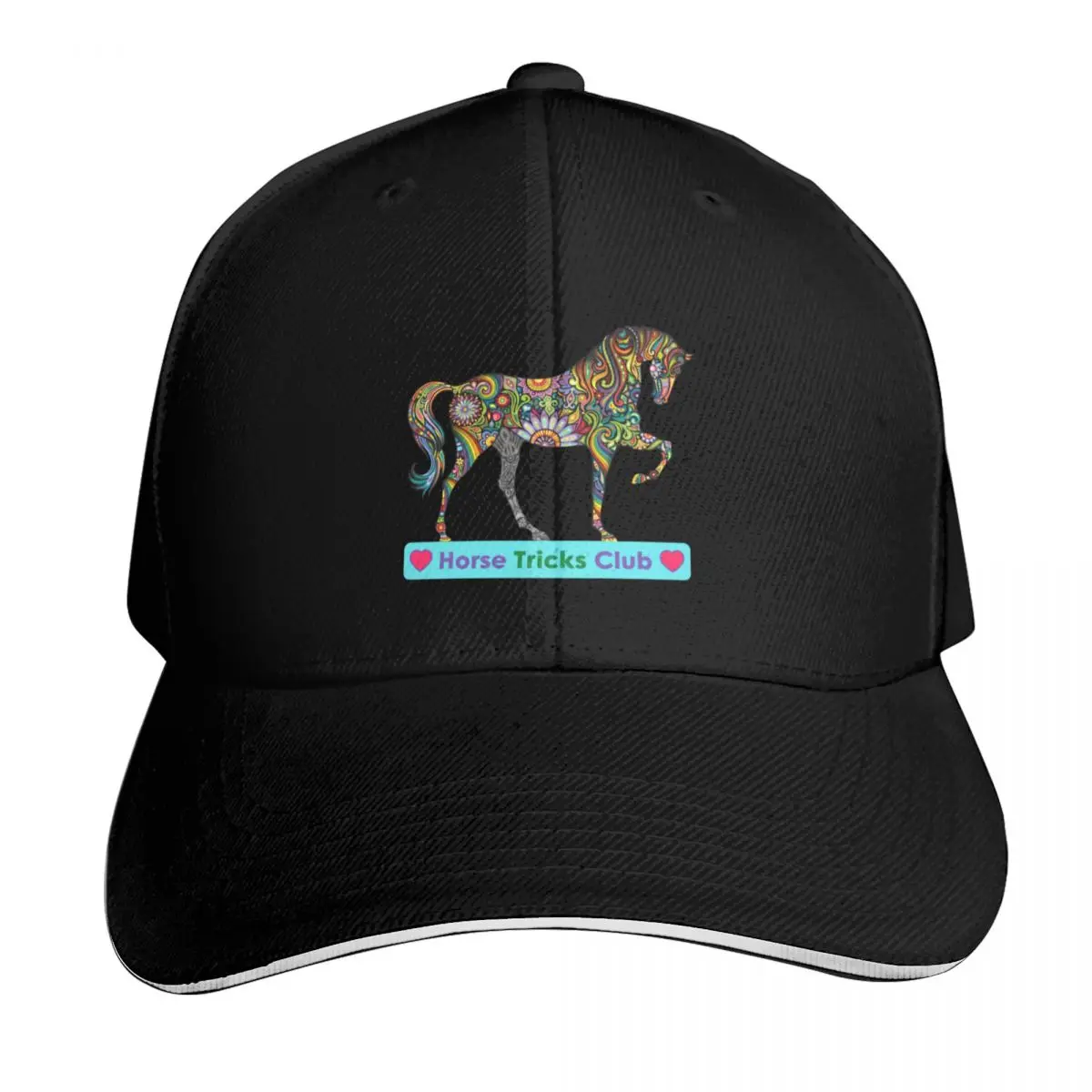 Horse Tricks Club Baseball Cap Snapback Flat Bill Strapback Dad Hat Six Panel Structured Crown