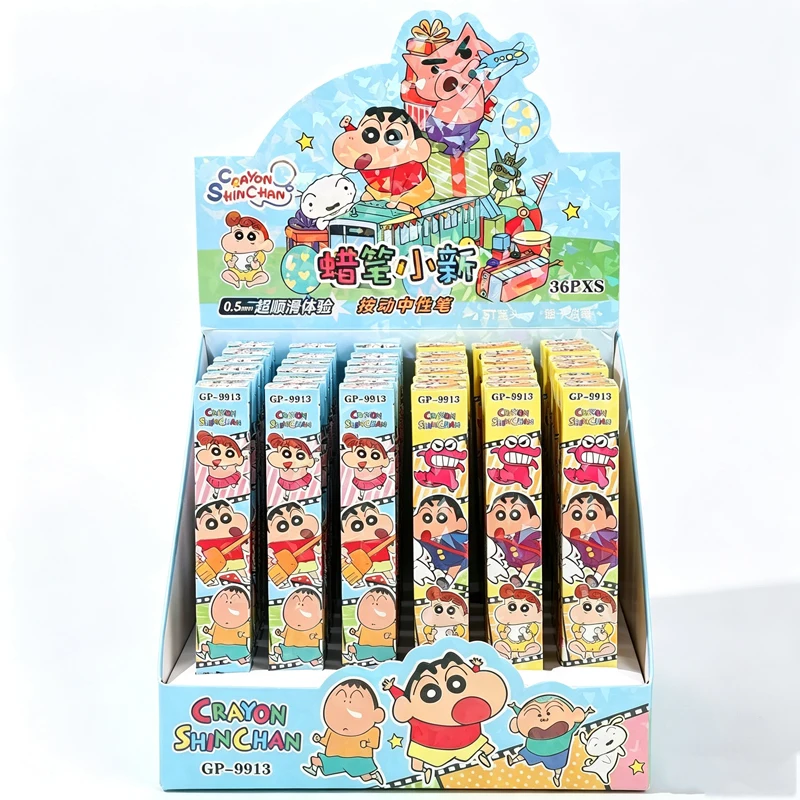 Crayon Shin-Chan Gel Pen Cartoon Anime Cute Black Ballpoint Pens Students Back To School Fashion Stationery Office Supplies Gift