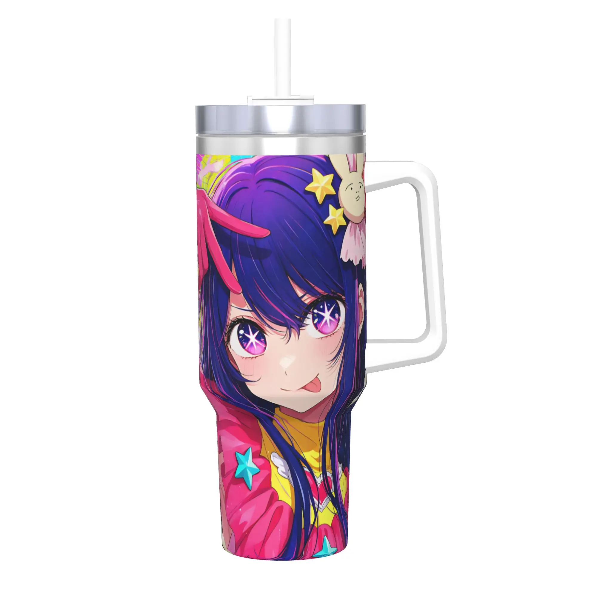 Oshi no Ko Anime 40oz Tumbler Stainless Steel Double Wall Vacuum Insulated Tumblers Mug With Straw