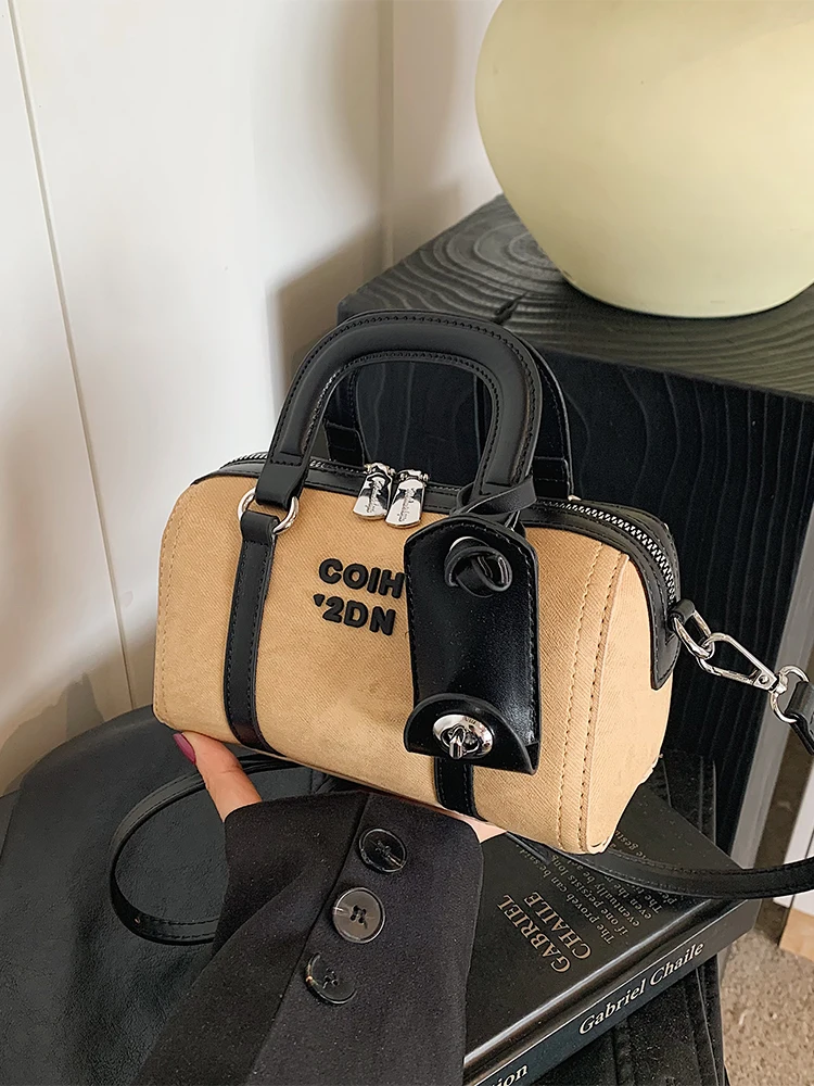 

Vintage Handheld Boston Bag Women's Casual oulder Bag Commuter Crossbody Bag Soft PU Leather Faion Trend Soft Handbag