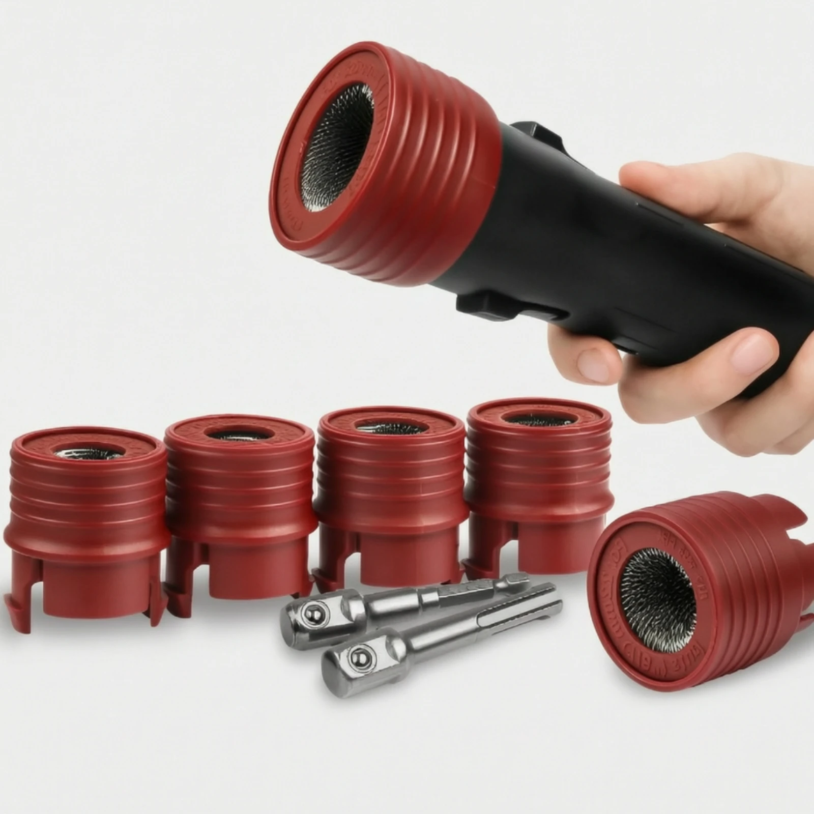 9 Pieces Wheel Hub Rust Removal Brush Heavy Duty Drill Wire Brush Kit Rust Removal Tool with Adapter Abrasive for Mechanics view 5