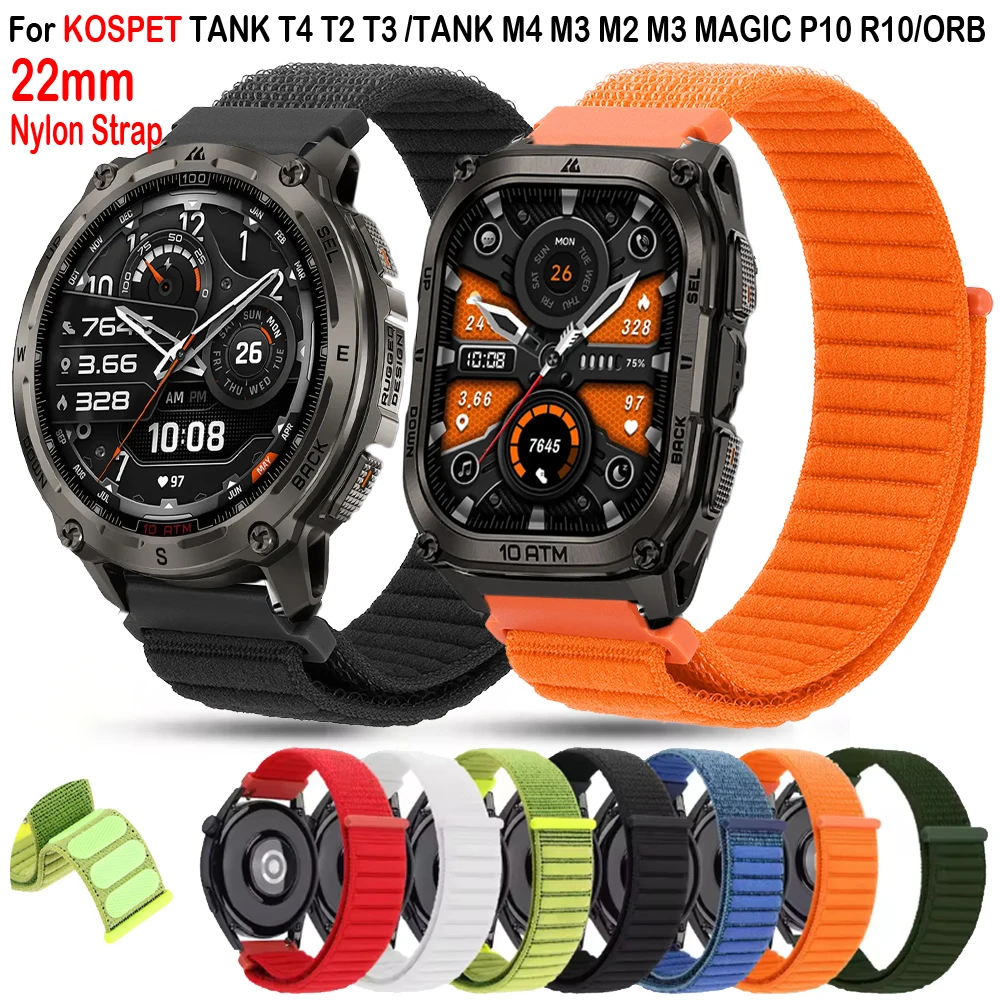 

22mm Man Nylon Strap For KOSPET TANK T4 T3 T2 Wristband Bracelet For KOSPET M4 /M3 M3Ultra M2 T2 M3 MAGIC P10 R10/ORB Accessory