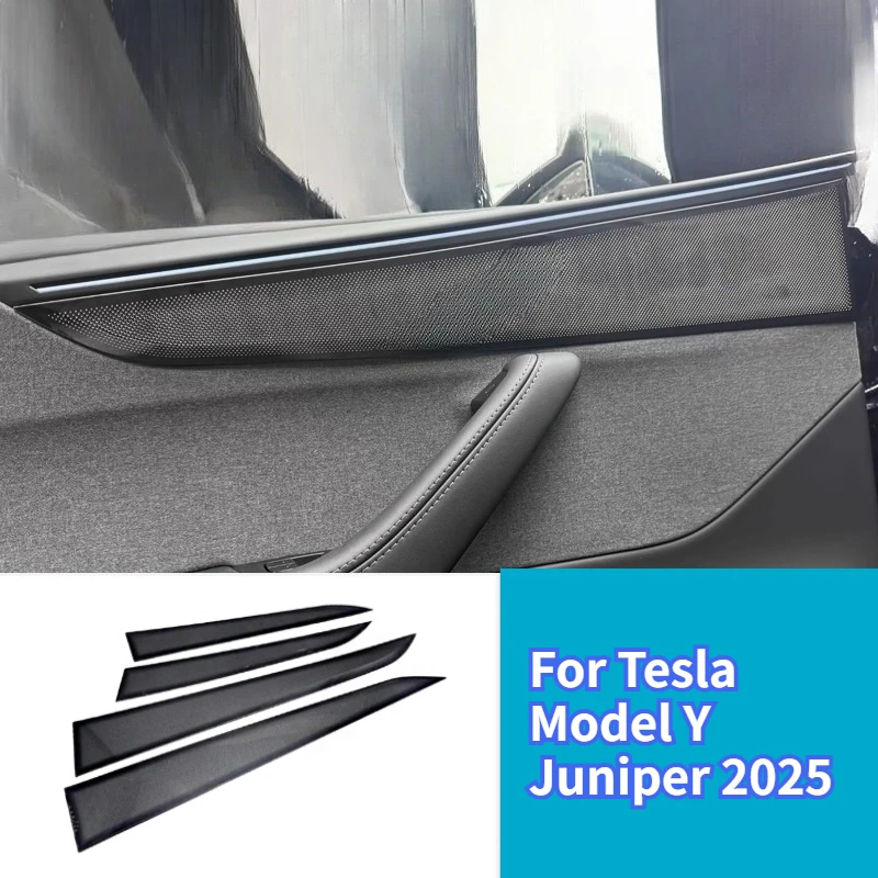 

Четырехдверная крышка громкоговорителя для Tesla Model Y Juniper 2024, передние и задние дверные панели, звуковые чехлы, автомобильная отделка, аксессуары для интерьера