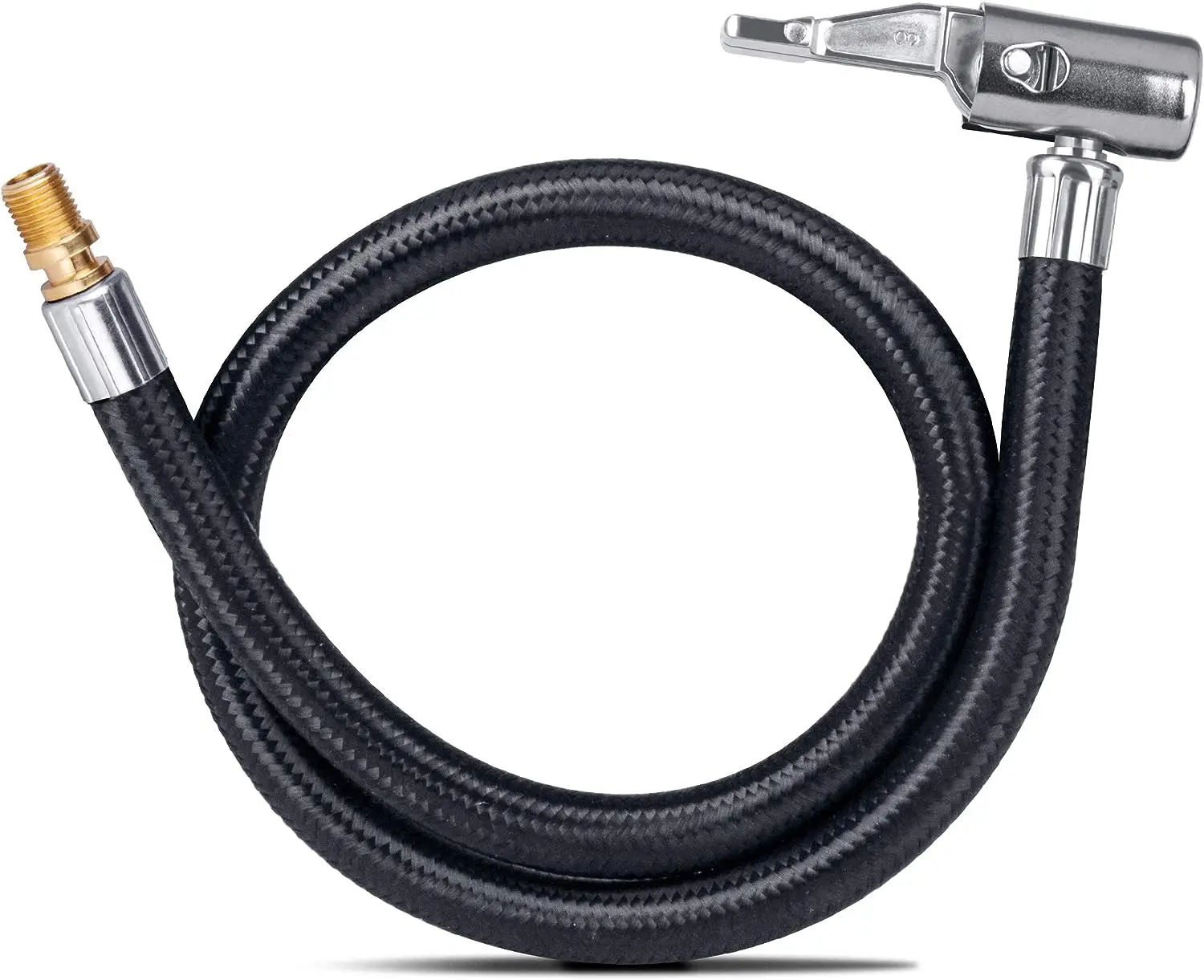 Extended Tire Inflation Hose Adapter for Screw Twist To Lock Connection Locking Air Chuck with Air Hose