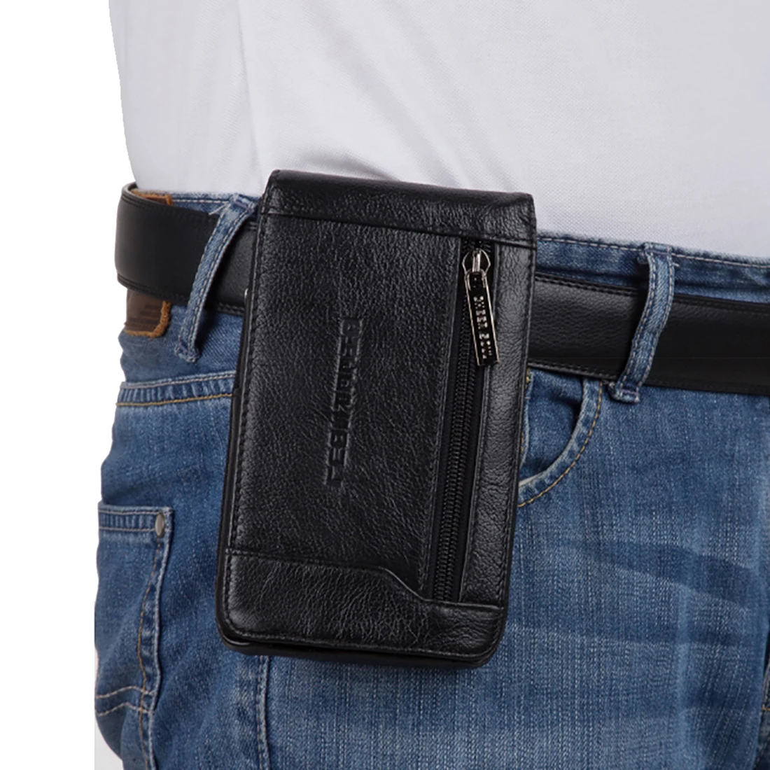 Men Genuine Leather Mobile/Cell Phone Case Cover Waist Bags Real Cowhide Loop Skin Belt Waist Purse Male Hip Bum Fanny Pack Bag