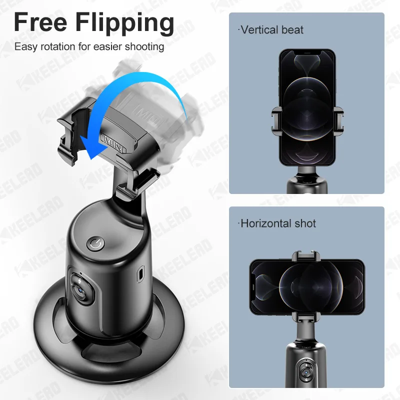 360 Rotation Desktop Tracking Gimbal Stabilizer, AI Following Face Tracking Shooting Gimbal for Smartphone Live P01 Pro