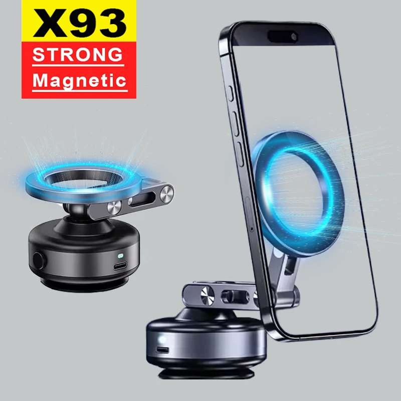 Super Magnetic Phone Holder 360 Degree Rotating Bracket Vacuum Adsorption Sucker Cup Dashboard Windshield Foldable GPS Stand