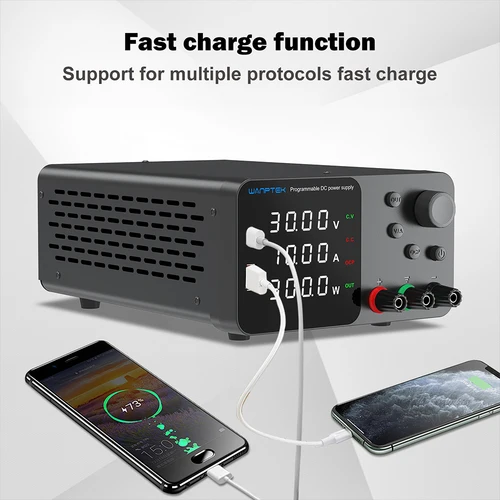 Imagen 2 del producto Wanptek-fuente de alimentación CC ajustable, 30V, 10A, 60V, 5A, fuente de alimentación de banco de laboratorio, fuente de alimentación estabilizada, interruptor regulador de voltaje 120V3A