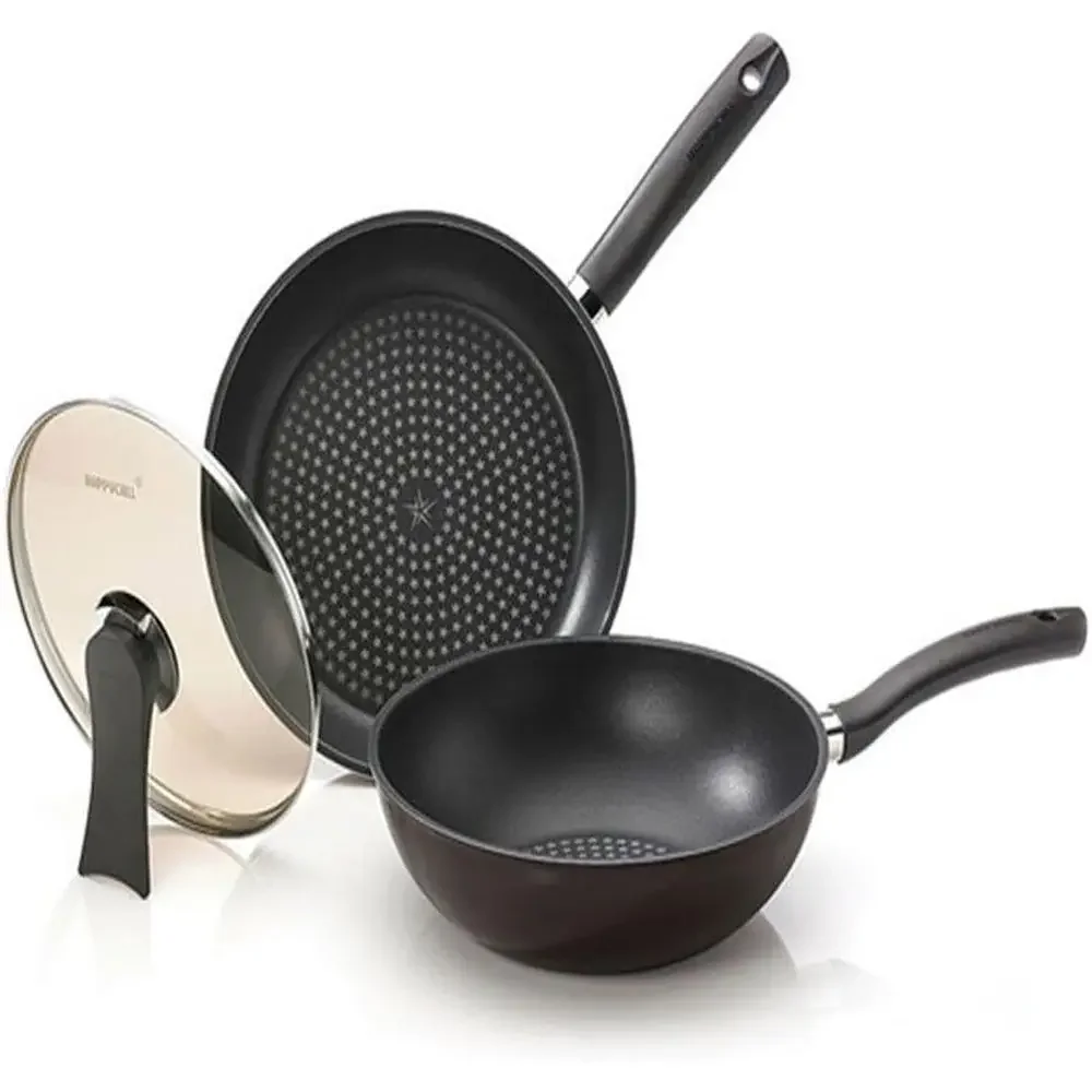 5-Piece Nonstick Pan & Wok Set, 11inch, Diamond Layered, Cookware Collection