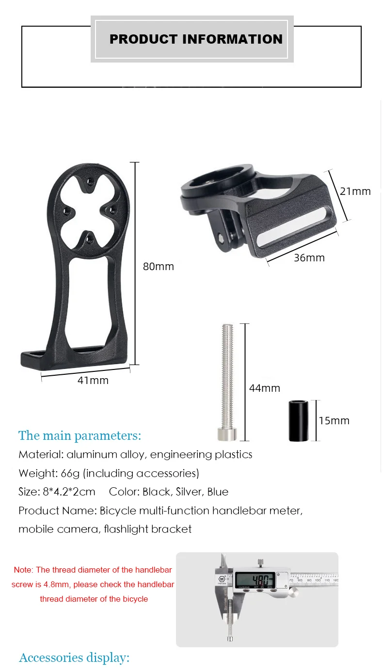 3 In 1 Bicycle Speedometer Stand Aluminium Alloy MTB Bike Handlebar Mount Equipment Cycling Bracket for GARMIN Edge GPS Gopro