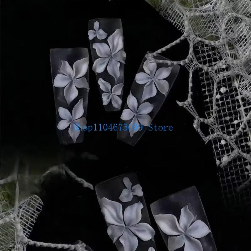 

5asd Multipurpose Art Template Tool Stylish Silicone Art Molds Embossing Carving Templates for Nail Enthusiasts