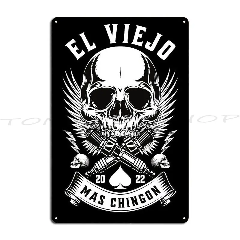 Крутой дизайн El Viejo Mas Chingas для него. Металлическая табличка для гаража, настенный декор для паба, индивидуальный постер из жести.