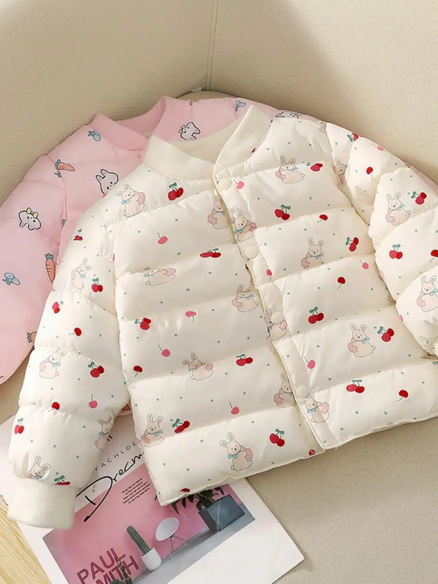 

Зимняя новинка: детская хлопковая кофта с мультяшным цветочным узором, нижняя одежда для мальчиков и девочек, хлопковая одежда для детей, верхняя одежда для улицы, маленькая нижняя одежда...