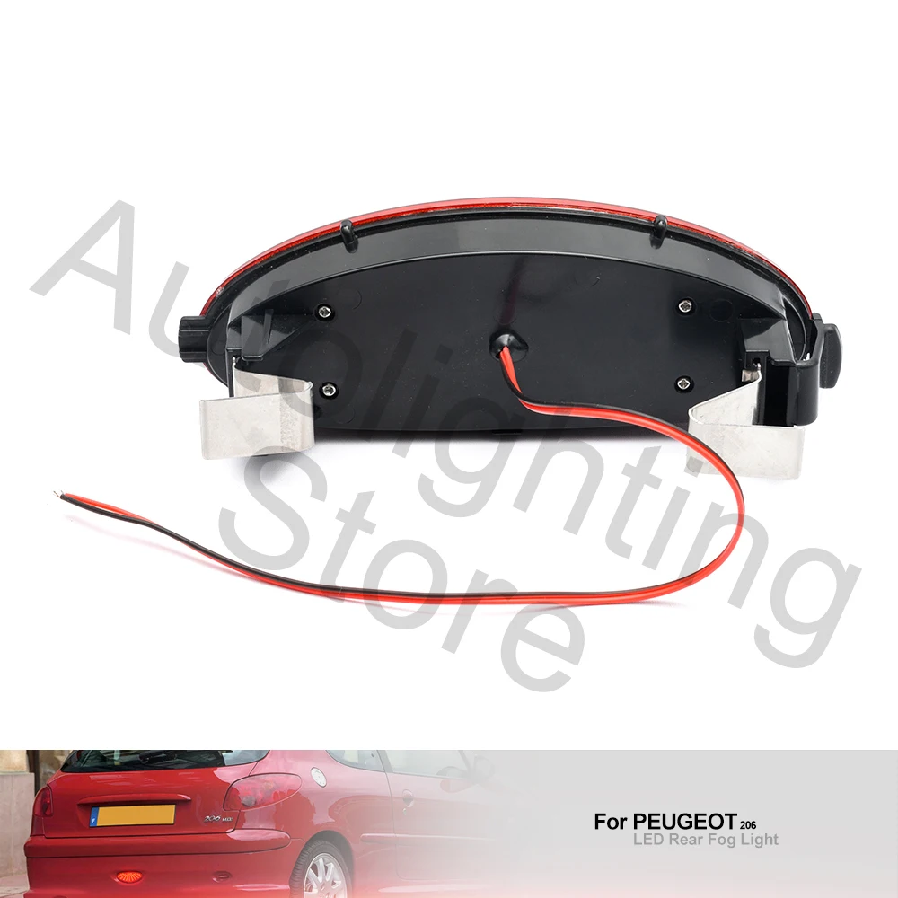 1X LED Rear fog light Bumper Reflector light red design for Peugeot 206 1998-2006 206 CC 2000-2007 206 SW GTi Tail Light #6351K5