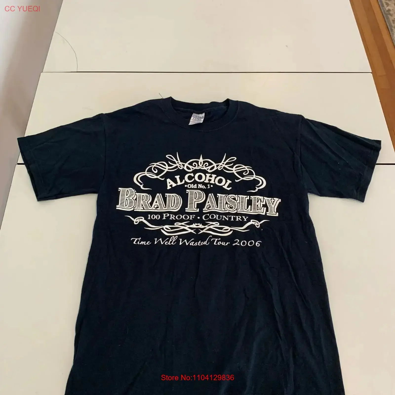 Camiseta Brad Paisley Negra Talla Mediana 2006 Alcohol Time Well Wasted Country Tour Y2K Vintage Lavada Elástica Para Uso Diario