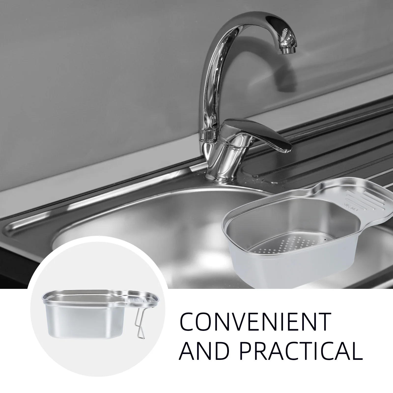 

Stainless Steel Drain Basket Sink Holder Mesh Thickening Kitchen Assistant Waterproof Moisture Proof Uniform Hole