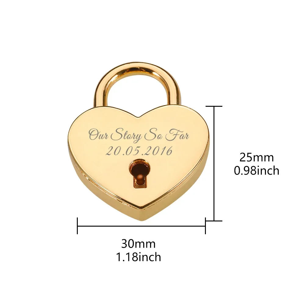 Custom Padlock Couple Heart Lock Personalized Name Date Engraved with Our Story So Far Anniversary Gifts for Lover Boyfriend Her