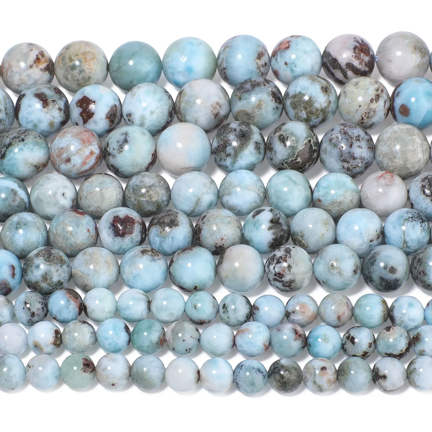 6/8/10 mm AAA+ natürliche blaue Larimar-Steinperlen, runde Abstandsperlen für die Schmuckherstellung, DIY-Charms, Armbänder, Zubehör, 7,5 Zoll – Detail 6