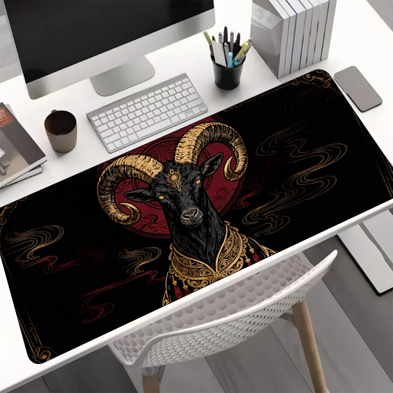 

Большой игровой коврик для мыши Gothic Ram, противоскользящий коврик для стола, 18*22 см, чисто черный, без рисунка