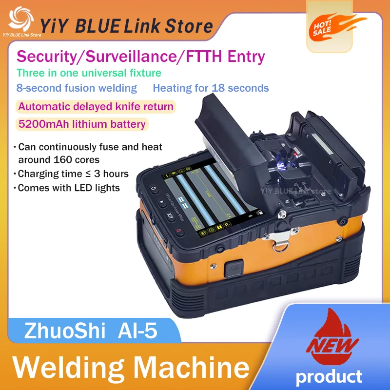 Fiber Fusion Splicer AI-5 Trunk Fiber Fusion Splicer Leather Wire Fiber Optic Cable Jumper Tail Fiber Fusion Machine