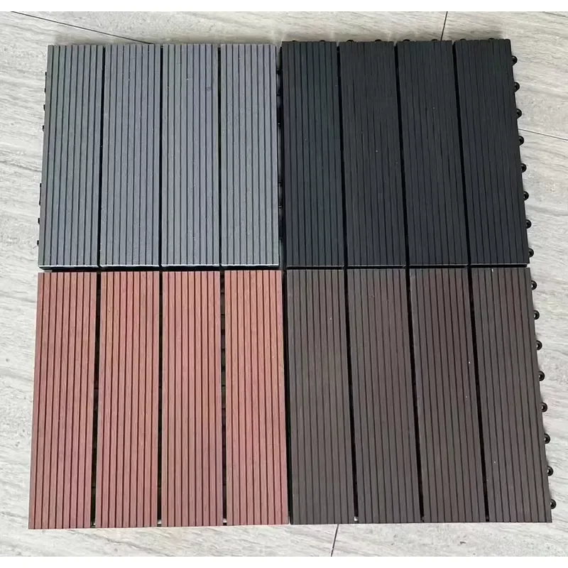 US Stock Available: WPC Outdoor Interlocking Floor Tiles 30x30cm with , 3D Visual, Waterproof