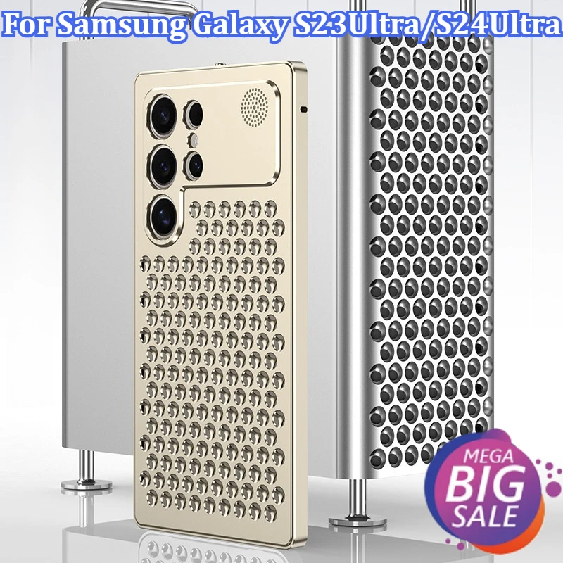 

Metal Heat Dissipation Solid Color Case For Samsung Galaxy S23Ultra/S24Ultra Cooling Heat Dissipation Shockproof Cover