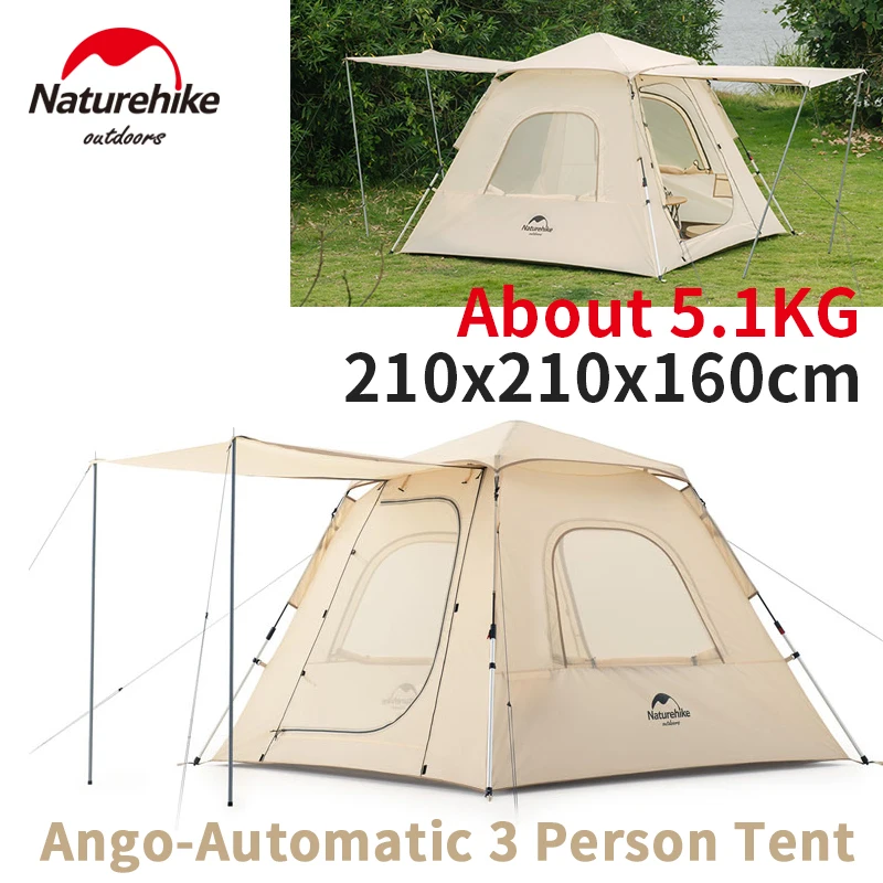 Naturehike Ango Automatic Tent Camping tent travel Outdoor Fast  shelters Folding Portable One-touch Tent Travel For 3-4 People