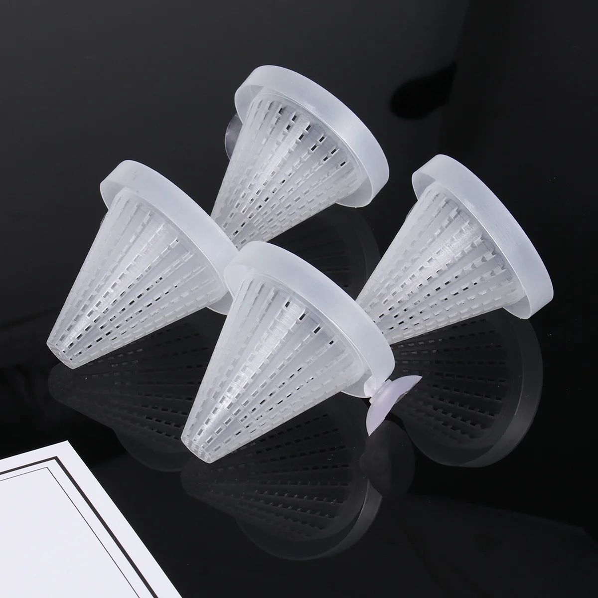 

20pcs Red Worm Feeder Aquarium Fish Feeding Cone With Suction Cup Floating Live Food Holder Eco-Friendly Tank Cone Feeder