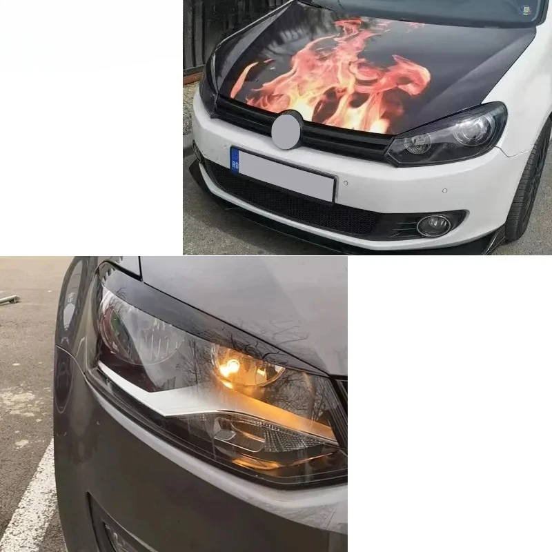 Cubierta embellecedora de párpado de ceja para faro de coche, color negro brillante, para VW Polo Mk5 6R 6C 2010 2011 2012 2013 2014 2015 2016 2017, 2 uds.