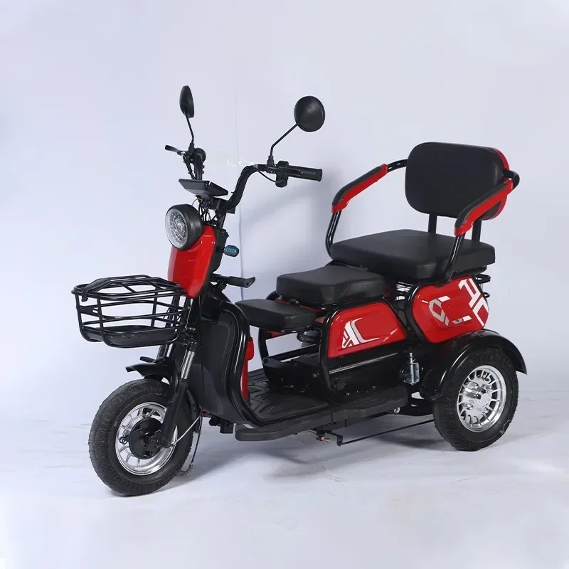 Electric tricycle 600W60V20AH with rear seat parent-child electric three-wheel bicycle adult electric three-wheel motorcycle