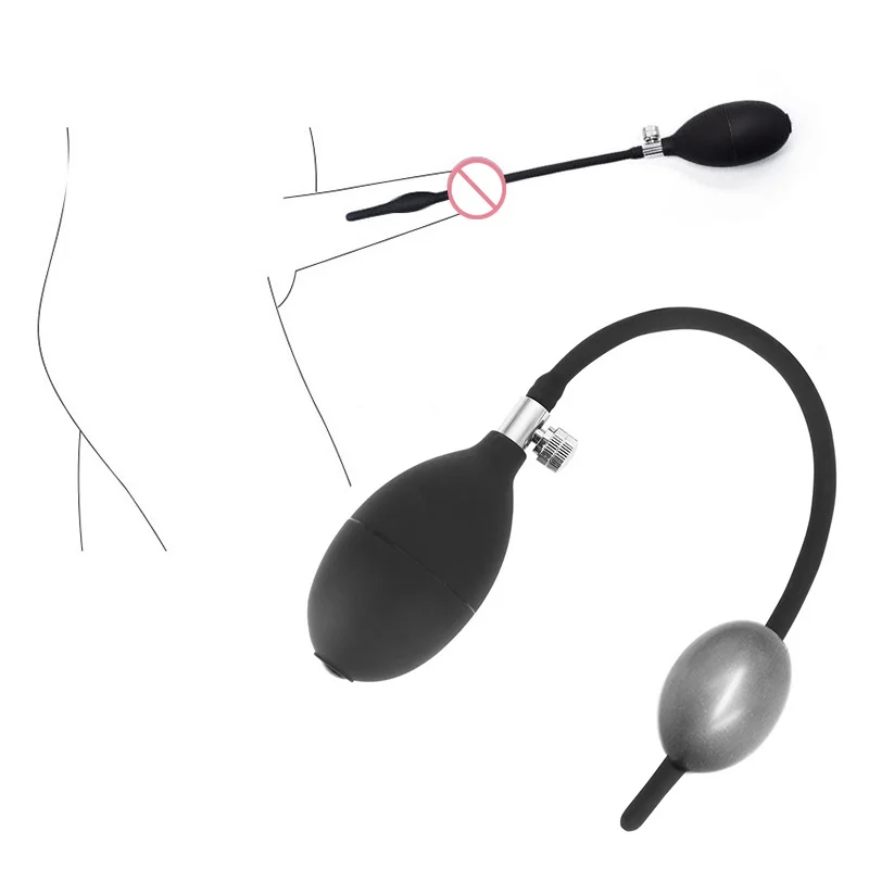 Male Inflated Urethral Plug Penis Stimulator Catheter Play Silicone Urethral Sounding Rod Dick Dilation Sex Toys for Men Adult