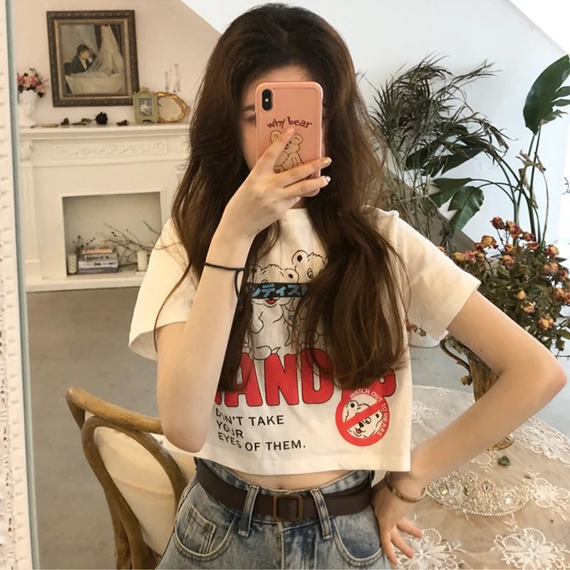 2026 New Short Sleeved T-shirt For Women Slim Fit Short Top Fashionable High Waist and Exposed Navel Versatile Sexy T-shirt