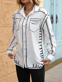 New Spring Women's Blouse for a Chic Look Fashion printed office ladies shirts tops blusa mujer