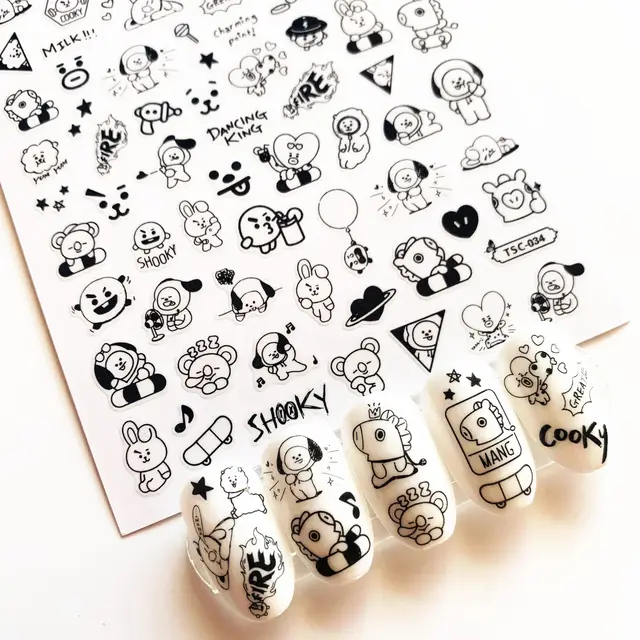 Newest TSC-034 Cartoon TSC series fashion english alphabet 3d nail