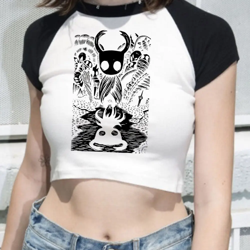 Hollow Knight crop top corset harajuku coquette Streetwear Fairy 2025 Slim Fit Cute Aesthetic woman clothes