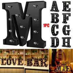 Newly Design Led Letters Lights 26 Alphabet Black Decorative Marquee Lamps for Wedding Party Birthday Home Bar Decoration