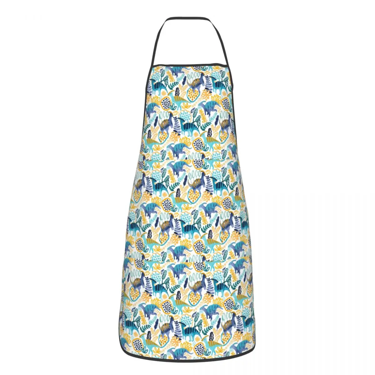 Gouache Parasaurolophuses Aprons Chef Cuisine Tablier Waterproof Bib Kitchen Cleaning Pinafore for Women Men Painting