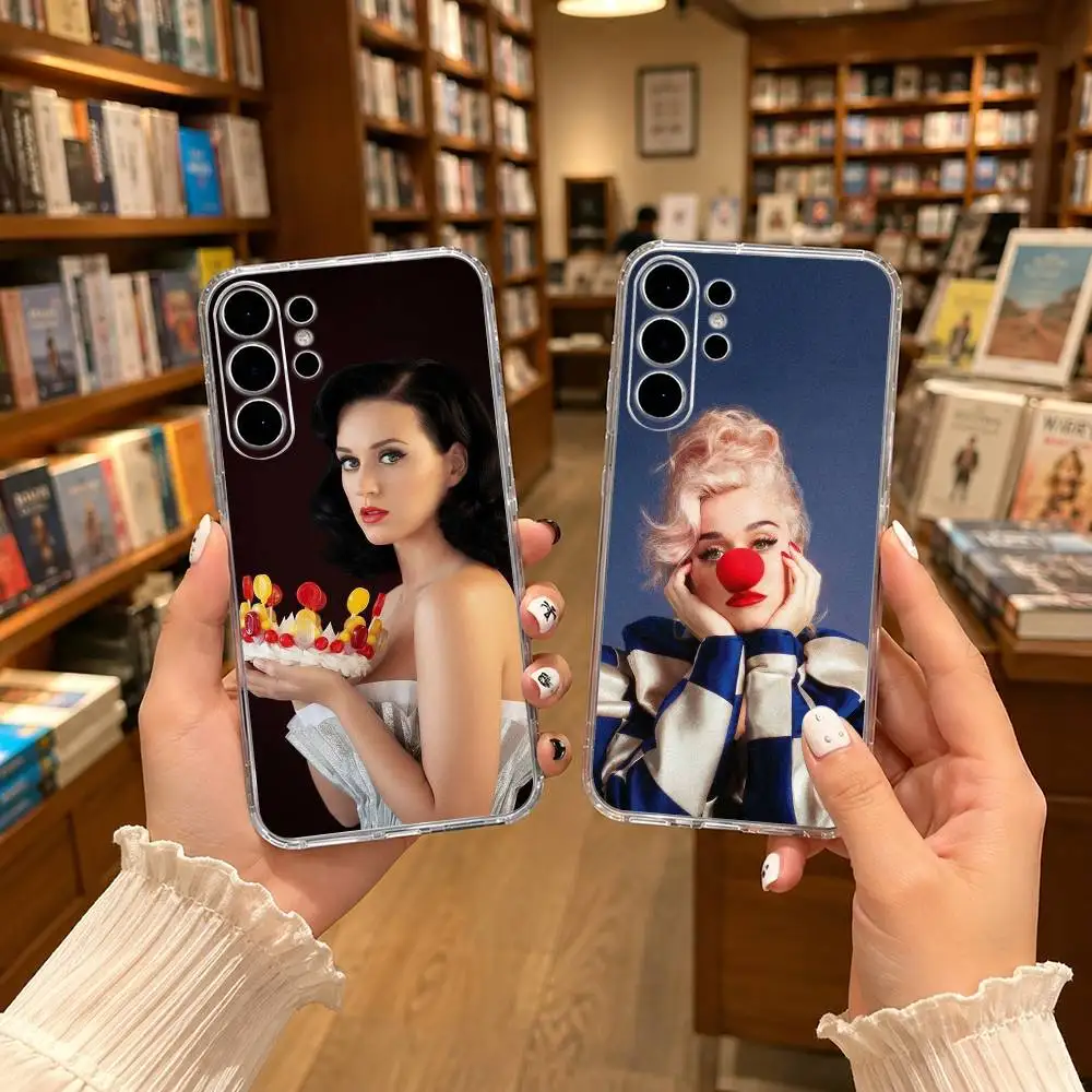 Pop star K-Katy Perry Transparent phone Case For Samsung S25,24,21,22,21,20,10,S9Ultra,Plus,Fe,Lite