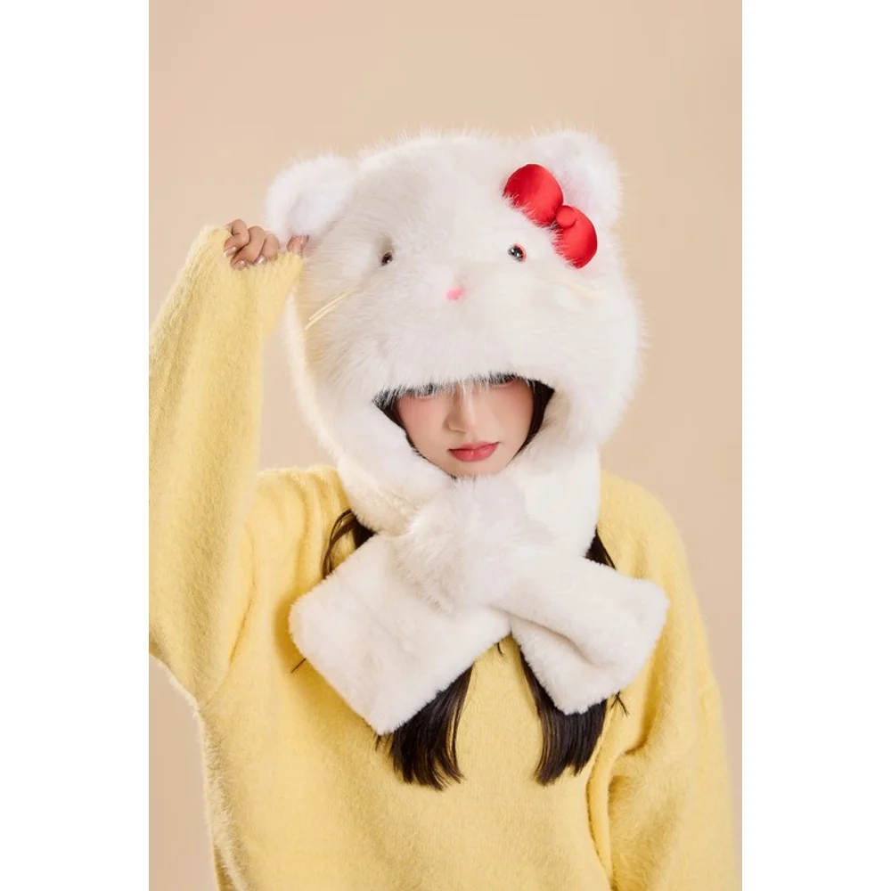 2025 Gorro nuevo lindo lazo femenino dulce chica corazón horquilla Clip mostrar cara pequeño sombrero cálido