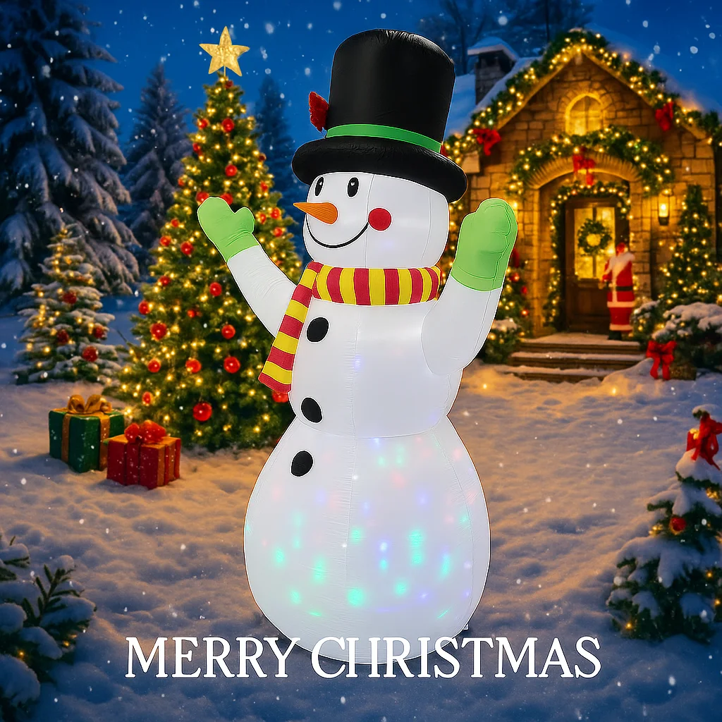 7.22FT Illuminated Inflatable Toy Snowman Xmas Decorations for Yard with LED Lights Christmas Supplies Outdoor Decor Home Gifts